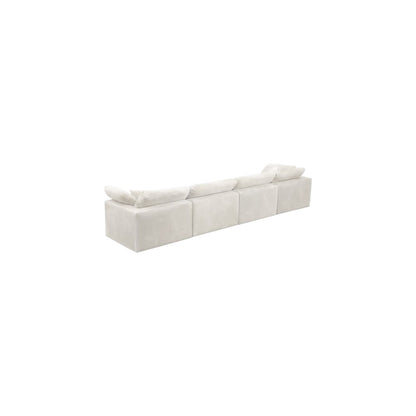 Cozy Cream Velvet Comfort Modular Sofa