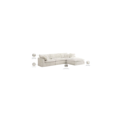 Cozy Cream Velvet Comfort Modular Sectional