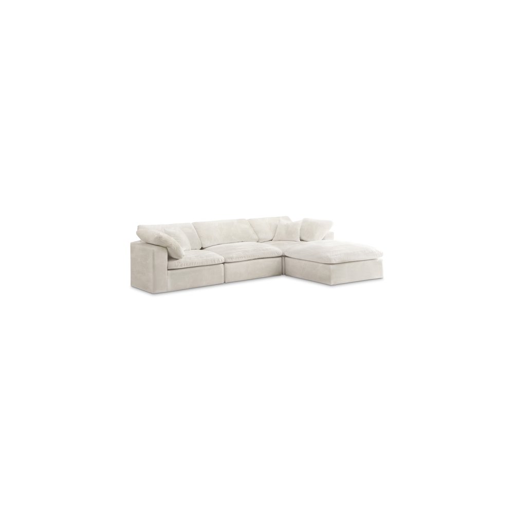 Cozy Cream Velvet Comfort Modular Sectional