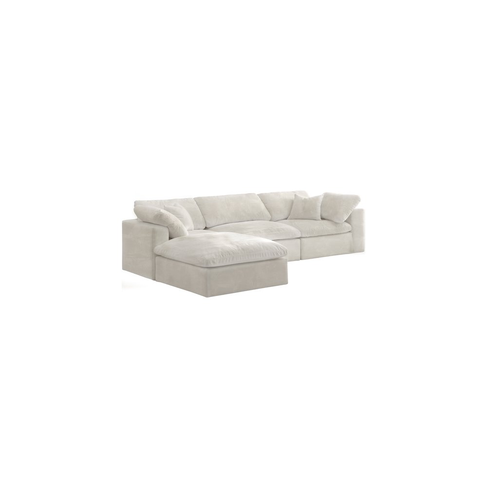 Cozy Cream Velvet Comfort Modular Sectional
