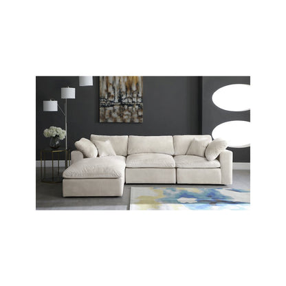 Cozy Cream Velvet Comfort Modular Sectional