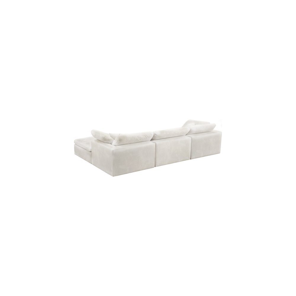 Cozy Cream Velvet Comfort Modular Sectional