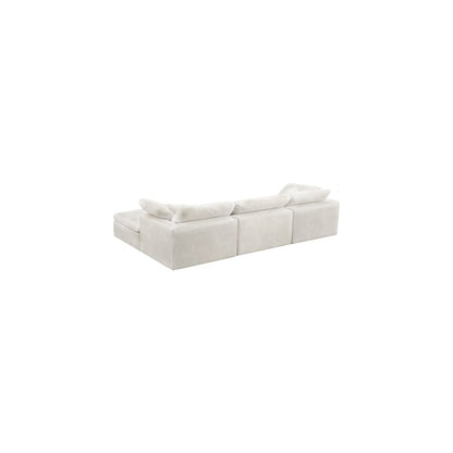 Cozy Cream Velvet Comfort Modular Sectional