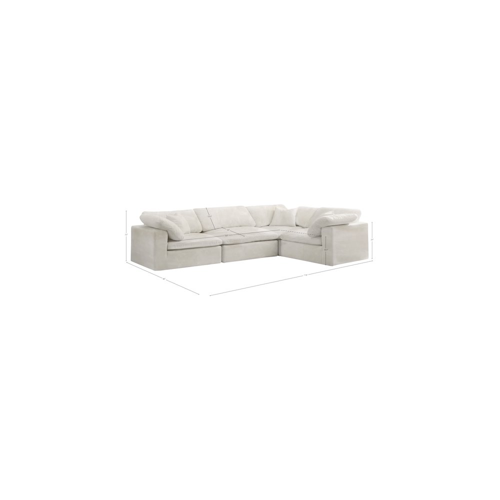 Cozy Cream Velvet Modular Sectional