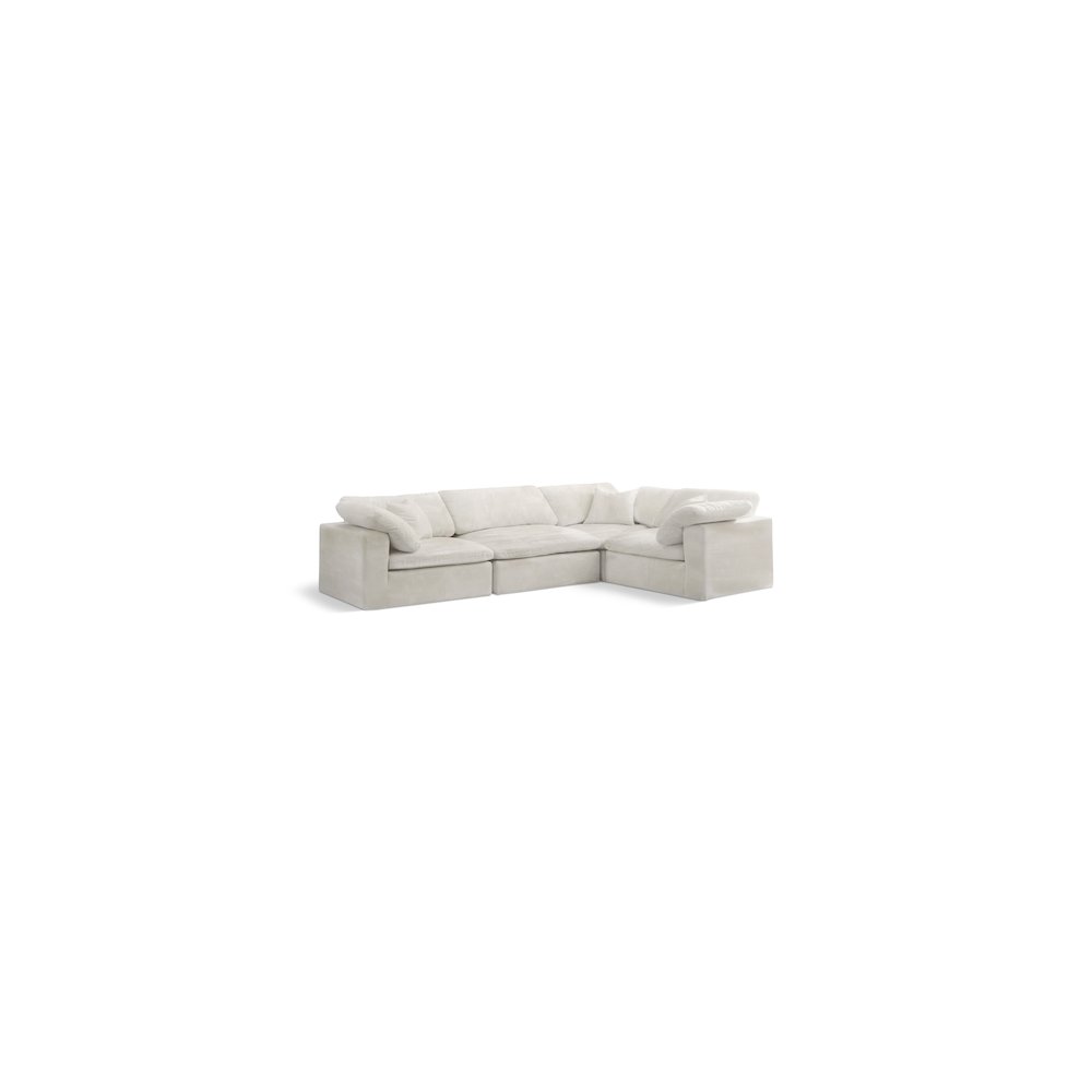 Cozy Cream Velvet Modular Sectional