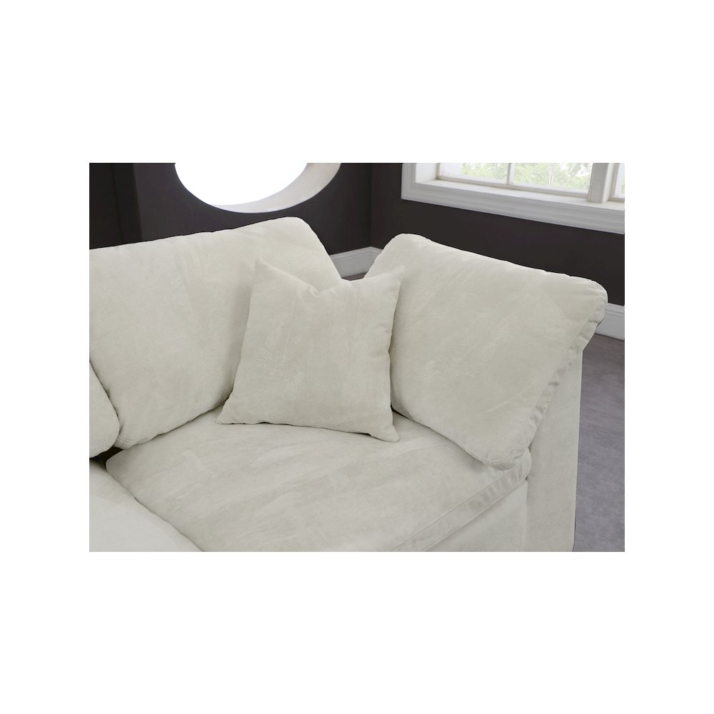 Cozy Cream Velvet Modular Sectional