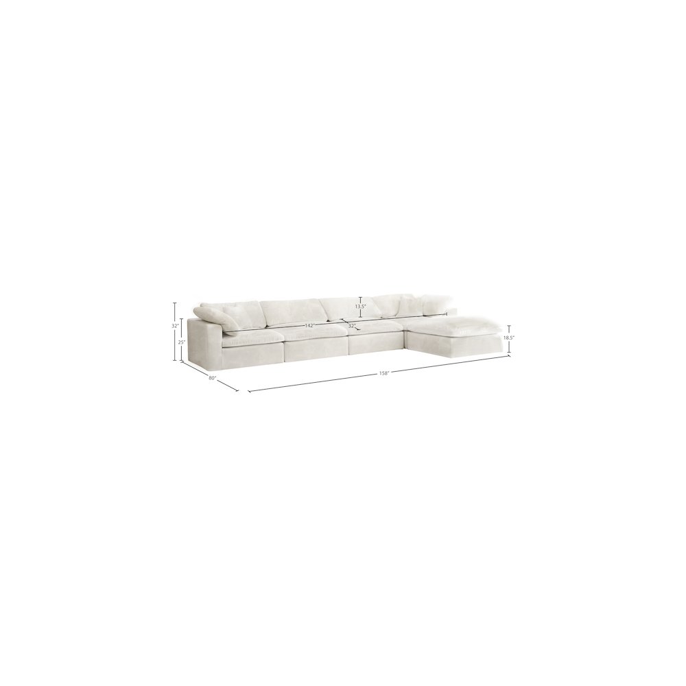 Cozy Cream Velvet Comfort Modular Sectional