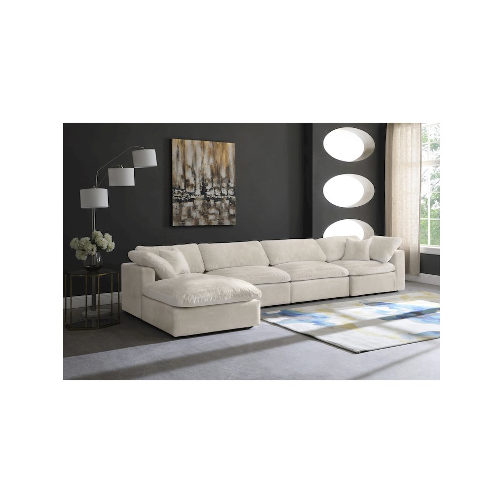 Cozy Cream Velvet Comfort Modular Sectional