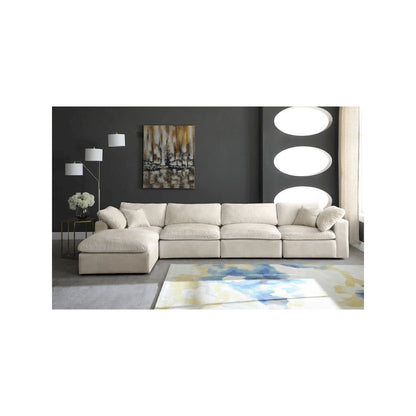 Cozy Cream Velvet Comfort Modular Sectional