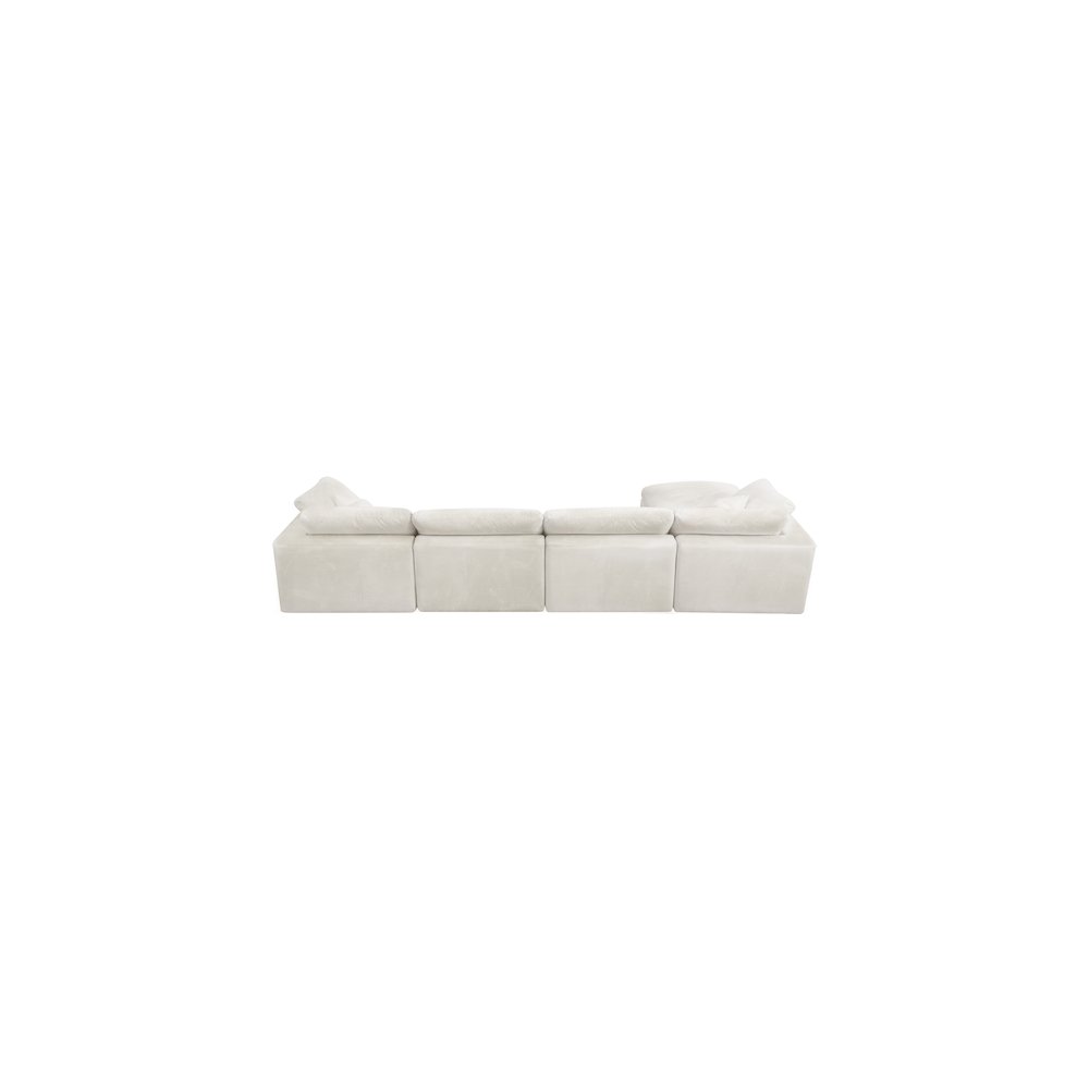 Cozy Cream Velvet Comfort Modular Sectional