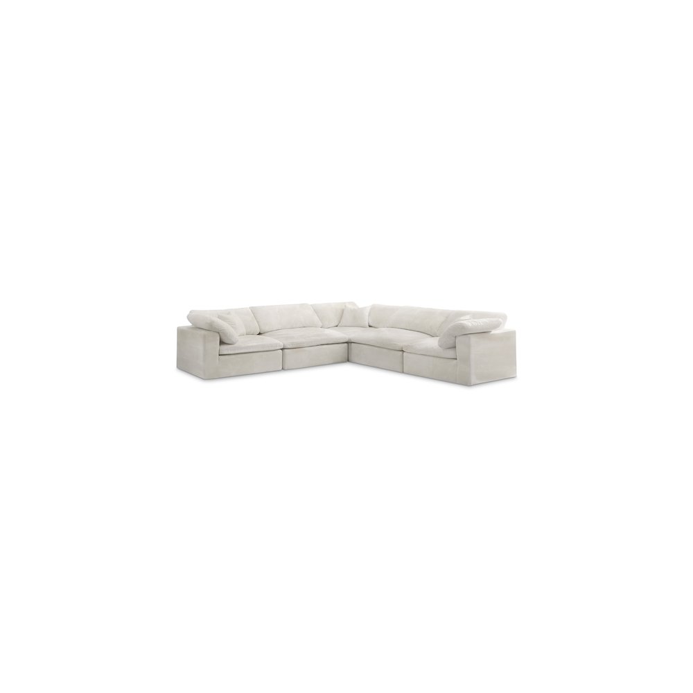 Cozy Cream Velvet Comfort Modular Sectional