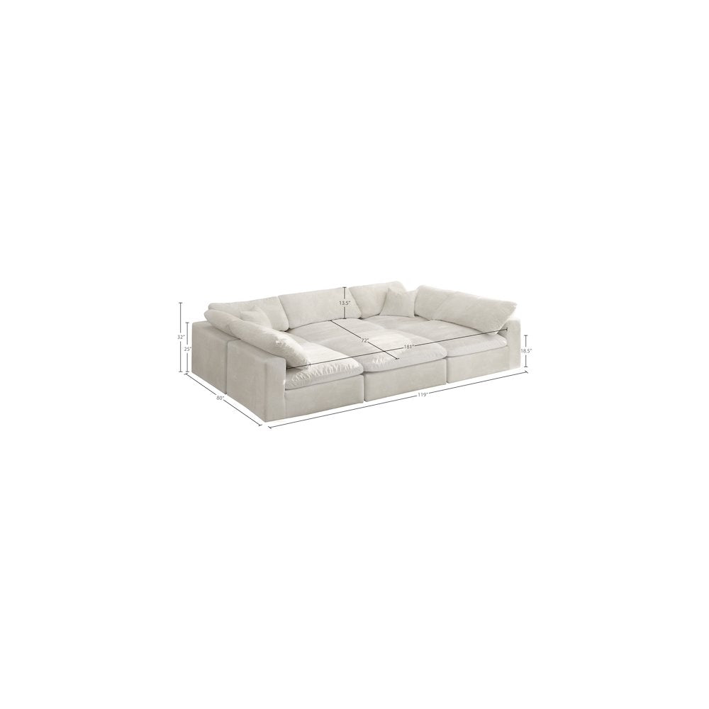 Cozy Cream Velvet Comfort Modular Sectional