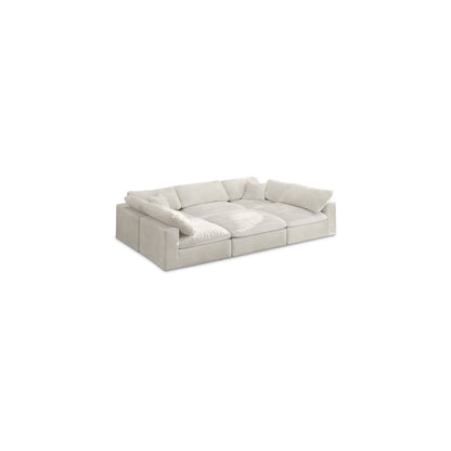 Cozy Cream Velvet Comfort Modular Sectional
