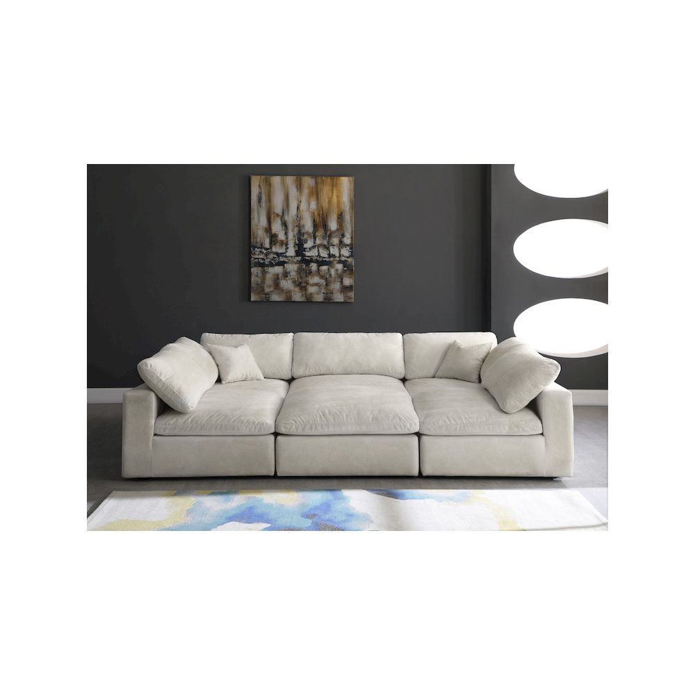 Cozy Cream Velvet Comfort Modular Sectional