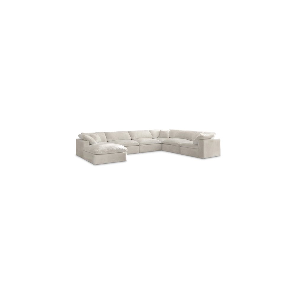 Cozy Cream Velvet Comfort Modular Sectional