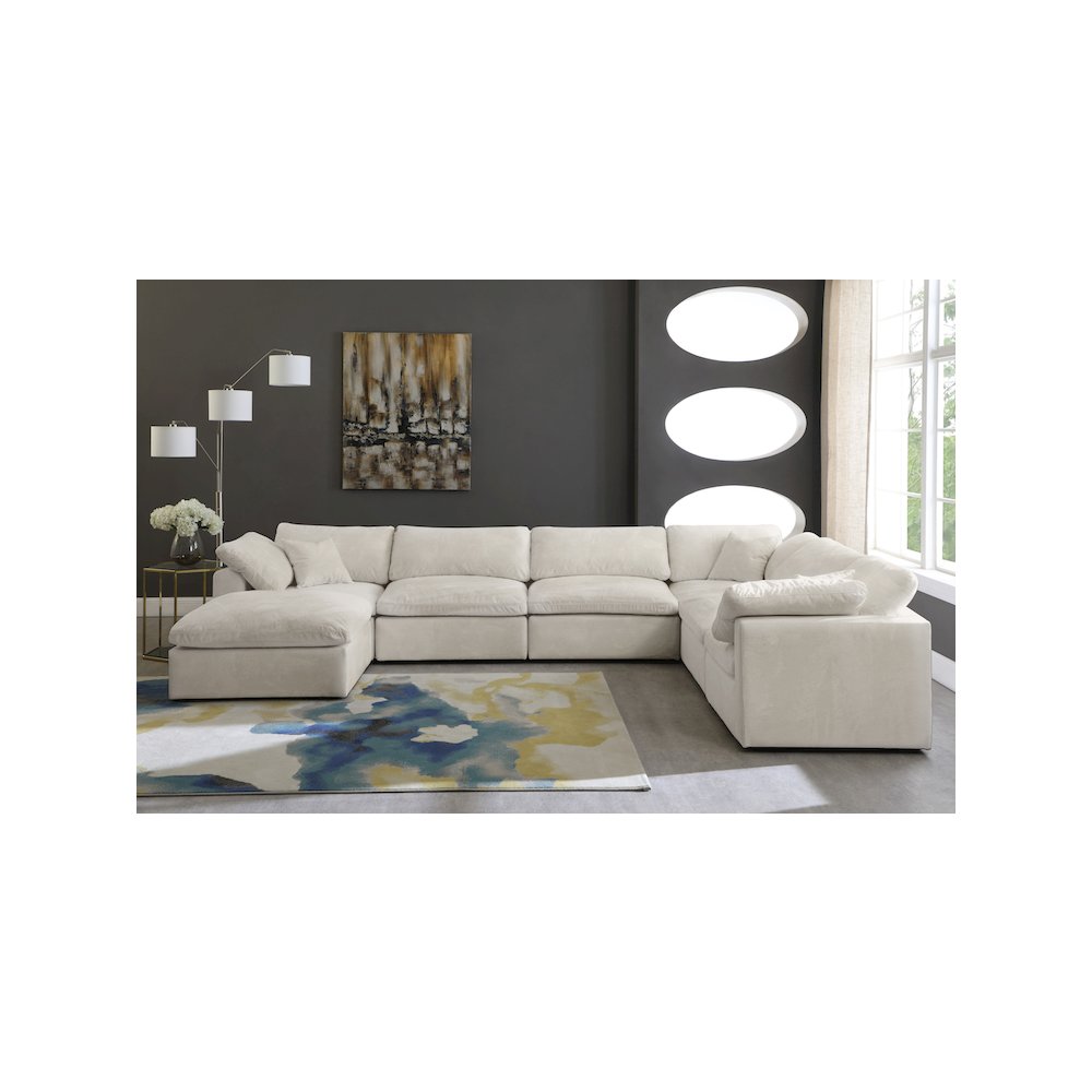 Cozy Cream Velvet Comfort Modular Sectional