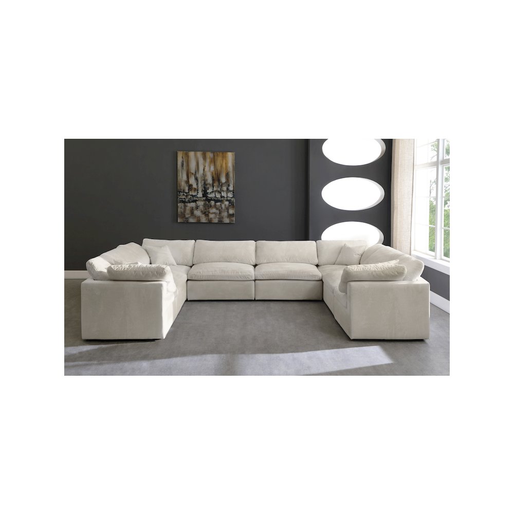 Cozy Cream Velvet Comfort Modular Sectional