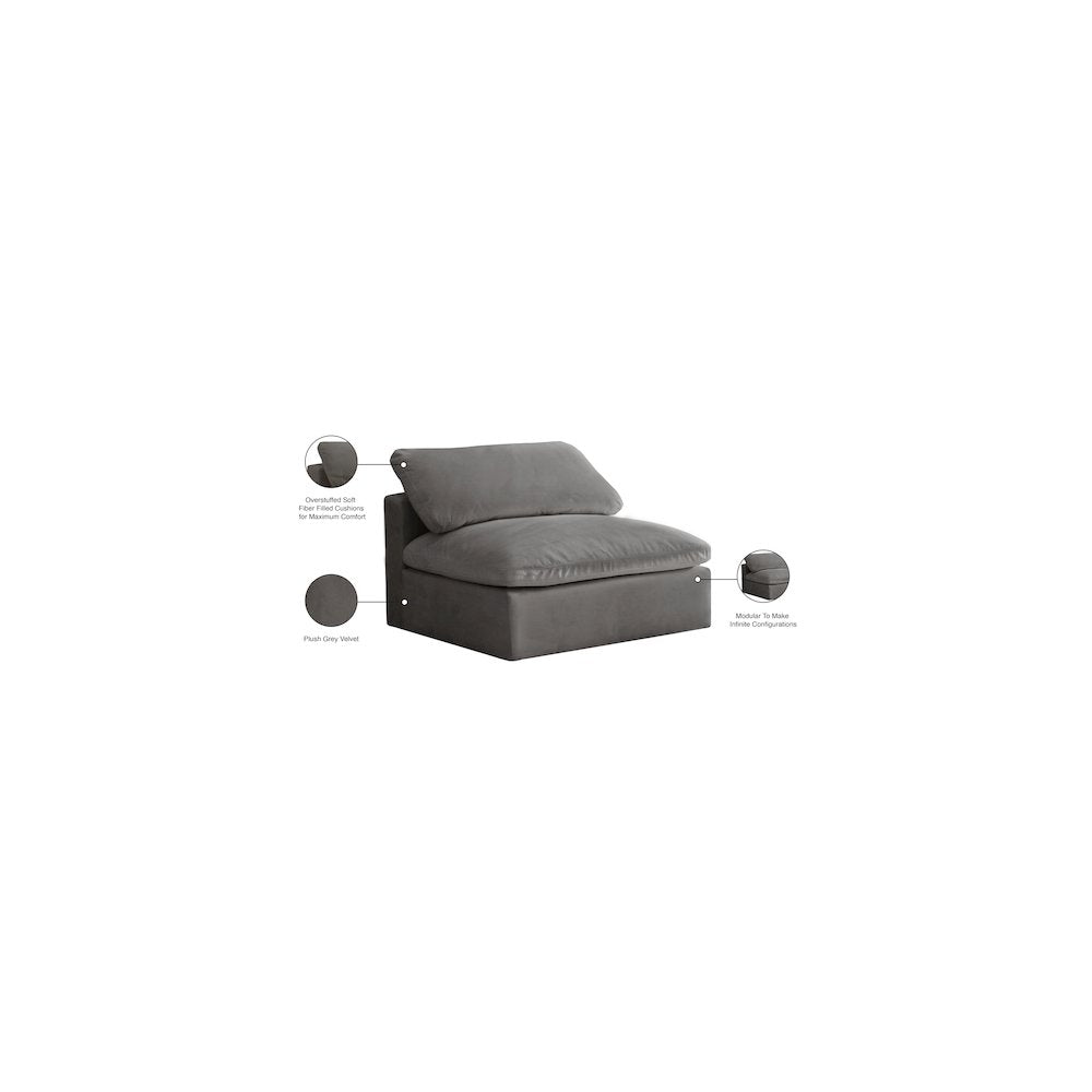 Cozy Grey Velvet Chair