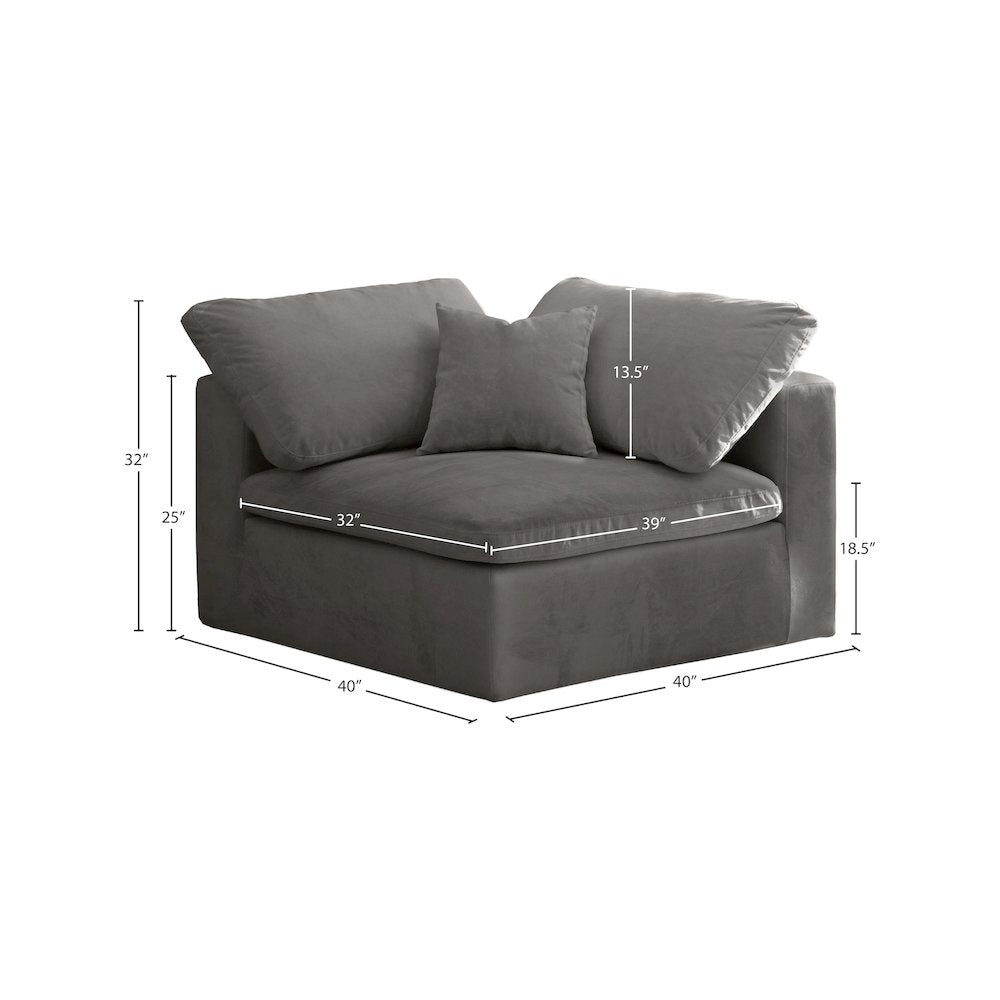 Cozy Grey Velvet Chair