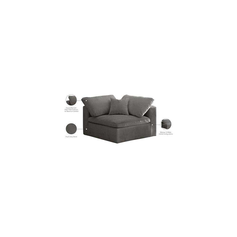 Cozy Grey Velvet Chair