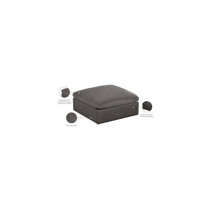 Cozy Grey Velvet Ottoman