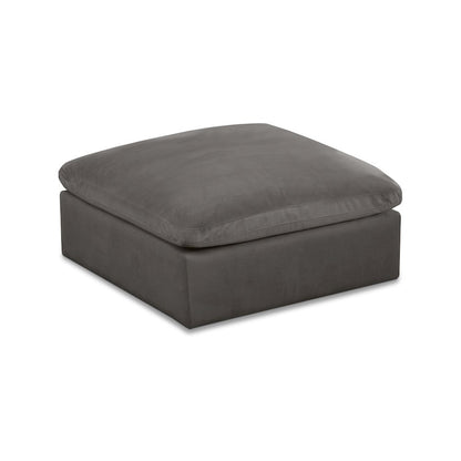 Cozy Grey Velvet Ottoman