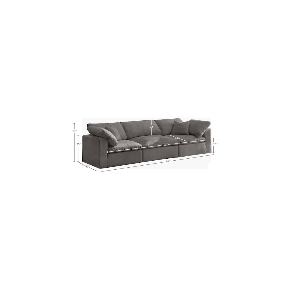 Cozy Grey Velvet Comfort Modular Sofa