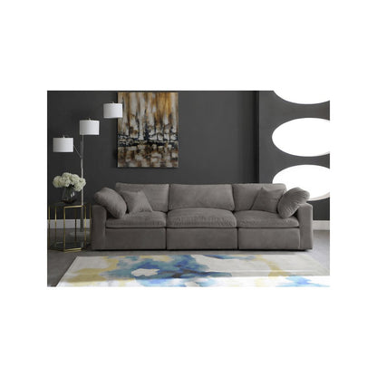 Cozy Grey Velvet Comfort Modular Sofa