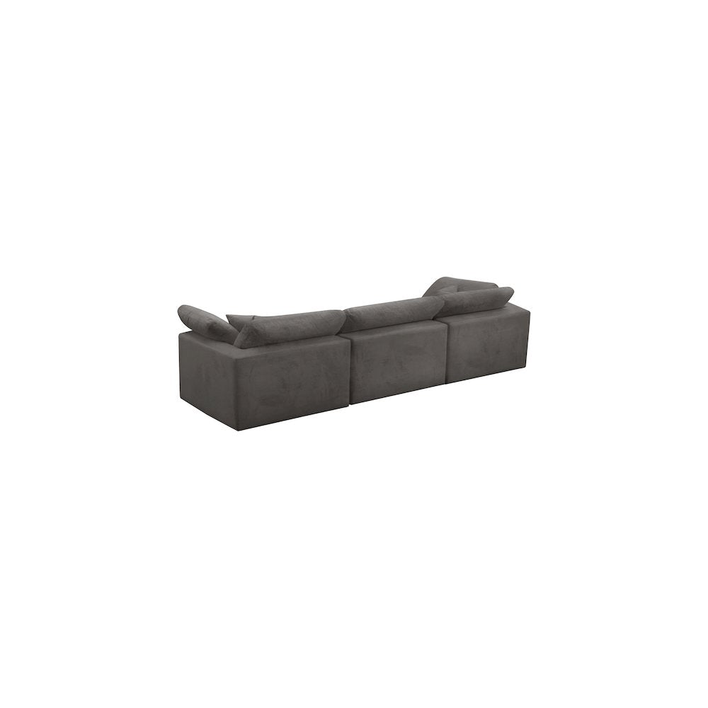 Cozy Grey Velvet Comfort Modular Sofa