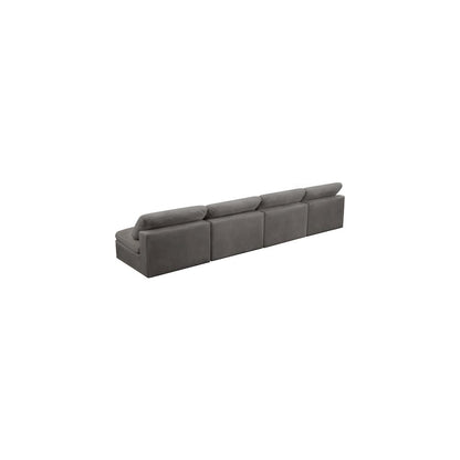 Cozy Grey Velvet Comfort Modular Armless Sofa