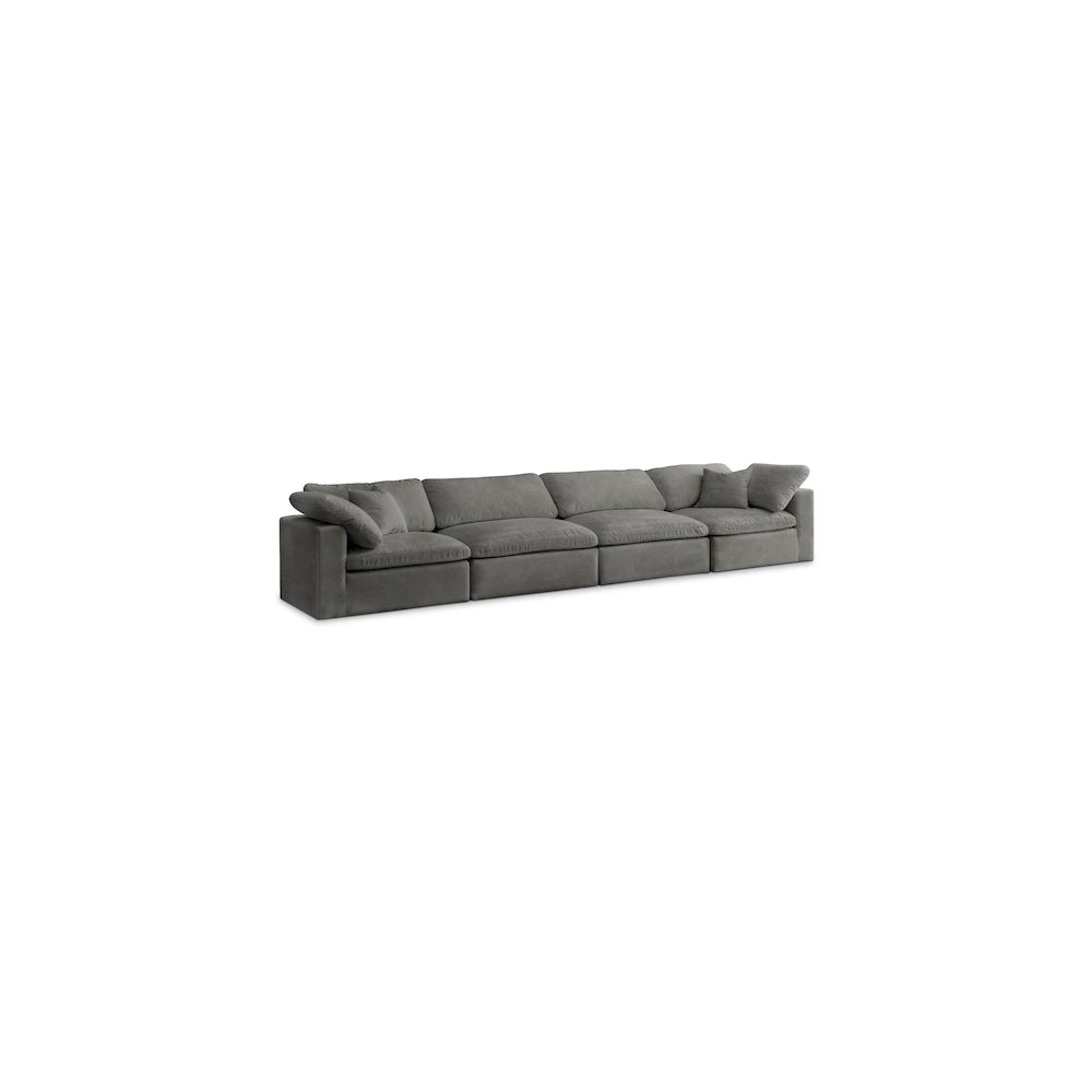 Cozy Grey Velvet Comfort Modular Sofa