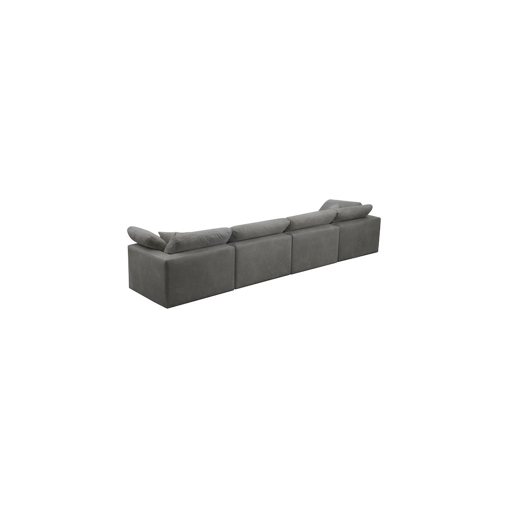 Cozy Grey Velvet Comfort Modular Sofa
