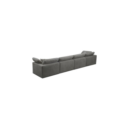 Cozy Grey Velvet Comfort Modular Sofa