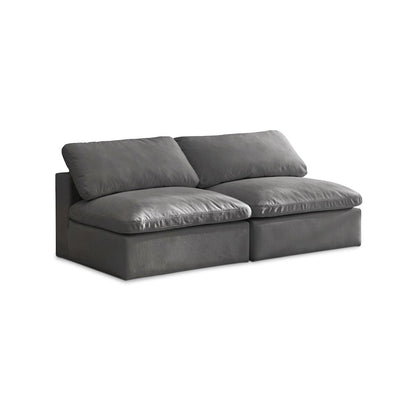 Cozy Grey Velvet Comfort Modular Armless Sofa