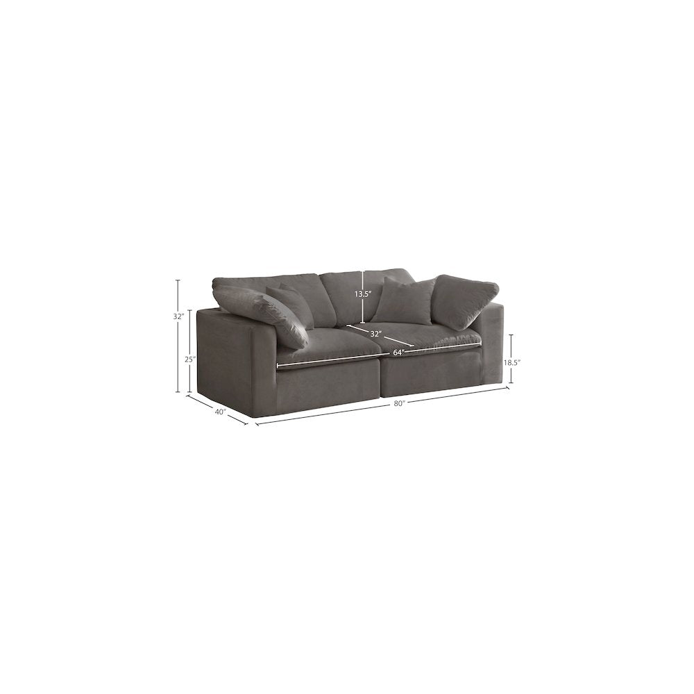 Cozy Grey Velvet Comfort Modular Sofa