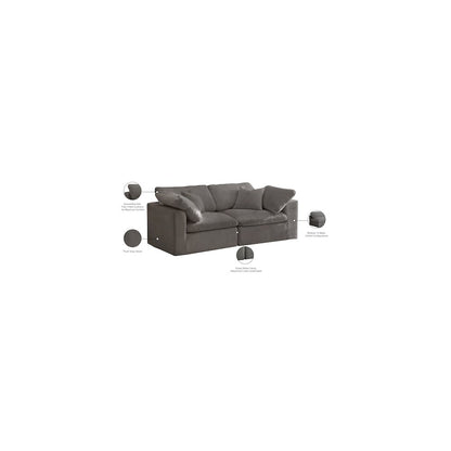 Cozy Grey Velvet Comfort Modular Sofa