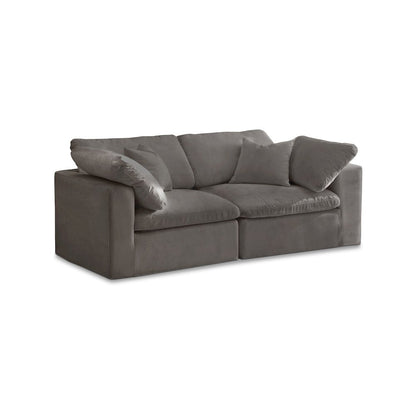 Cozy Grey Velvet Comfort Modular Sofa
