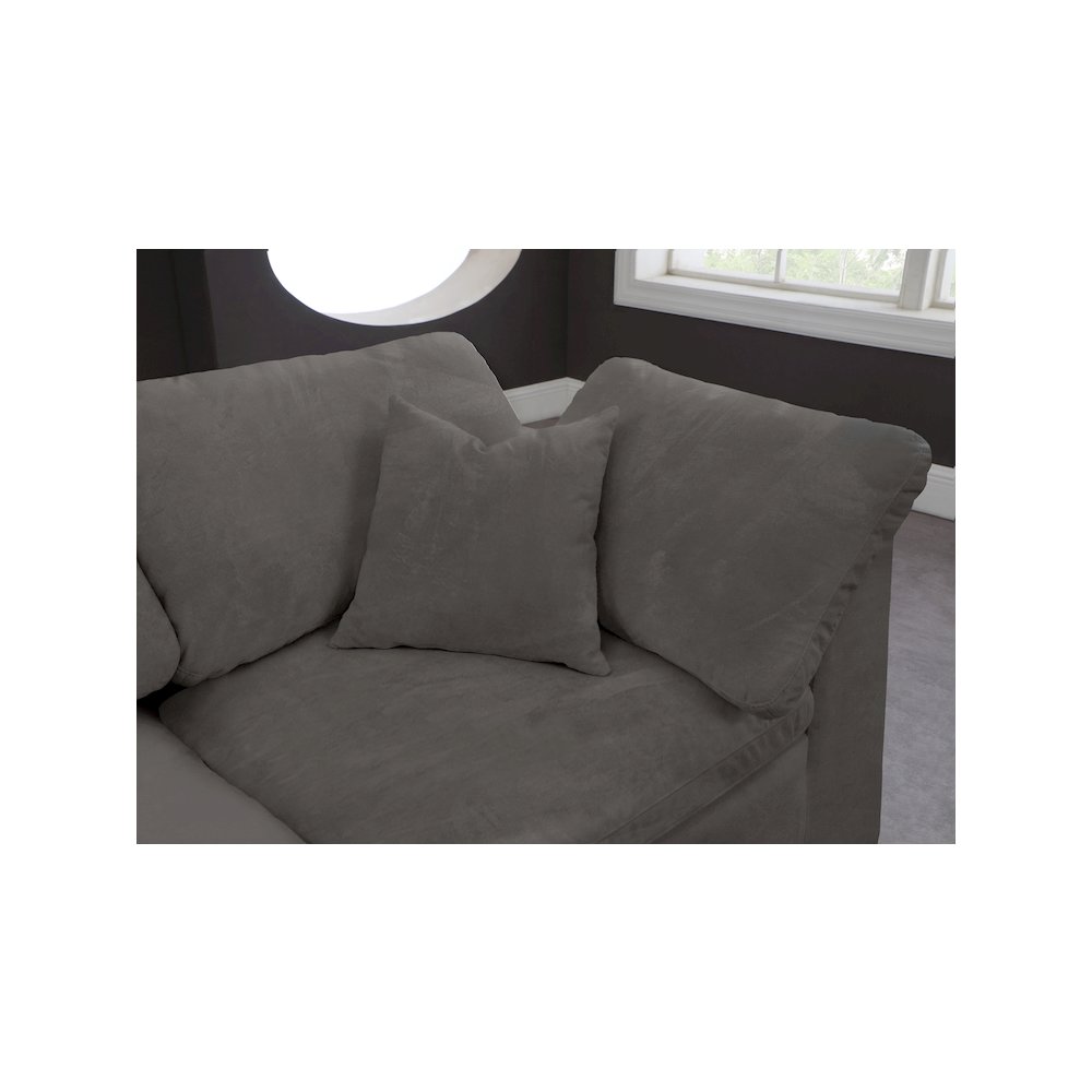 Cozy Grey Velvet Comfort Modular Sofa