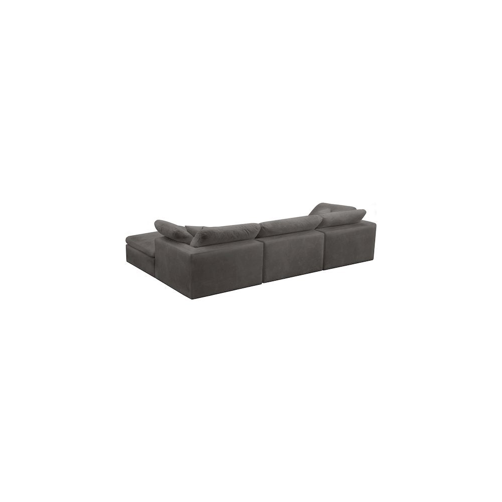 Cozy Grey Velvet Comfort Modular Sectional
