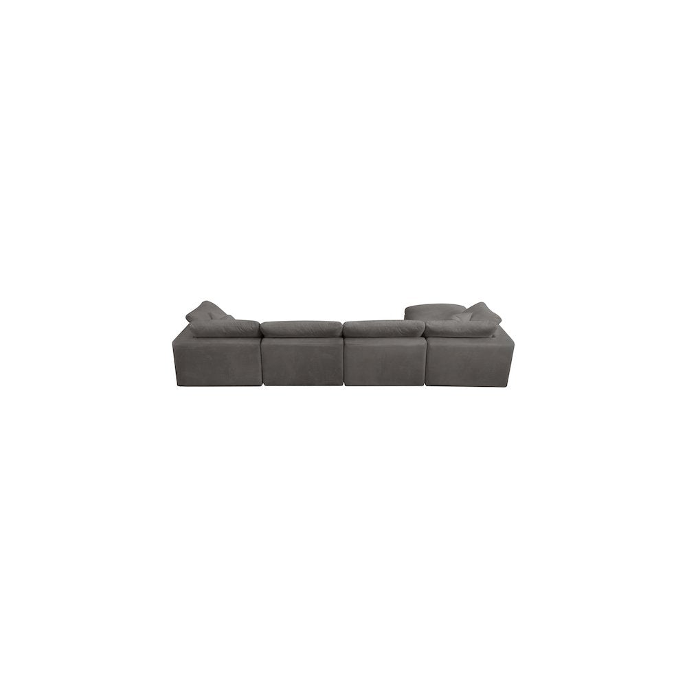 Cozy Grey Velvet Comfort Modular Sectional