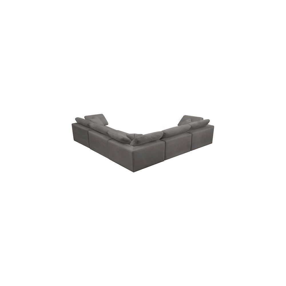 Cozy Grey Velvet Comfort Modular Sectional
