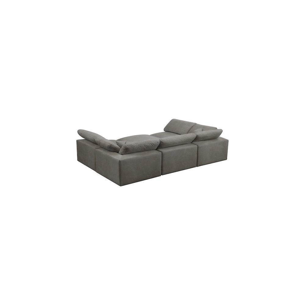 Cozy Grey Velvet Comfort Modular Sectional
