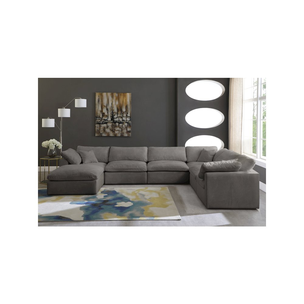 Cozy Grey Velvet Comfort Modular Sectional