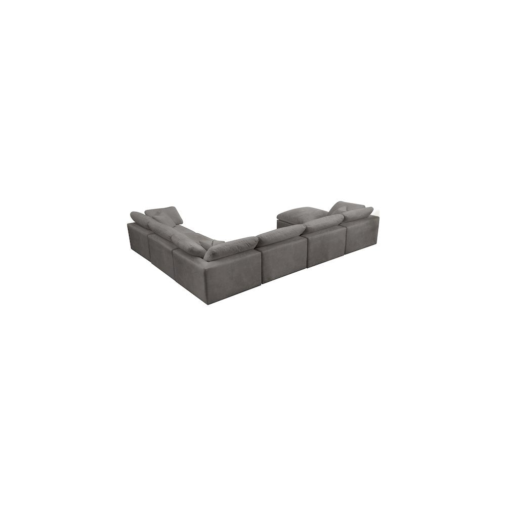 Cozy Grey Velvet Comfort Modular Sectional