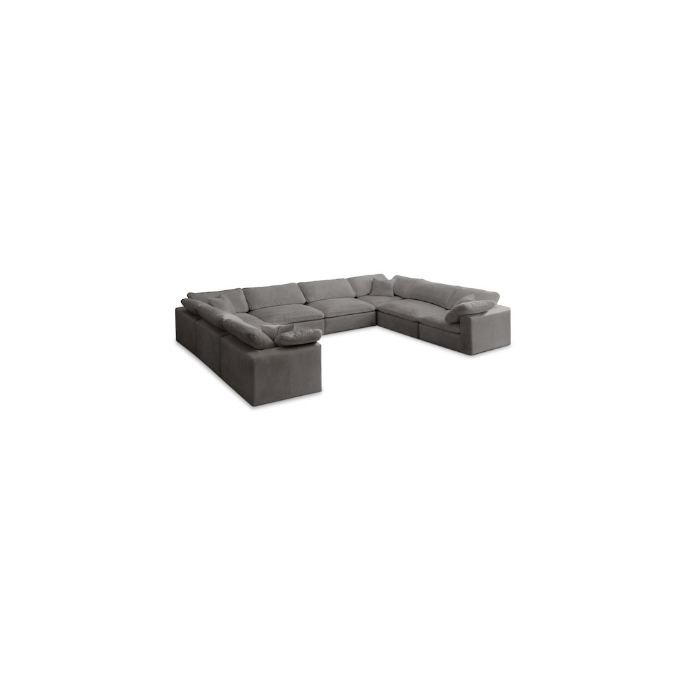 Cozy Grey Velvet Comfort Modular Sectional