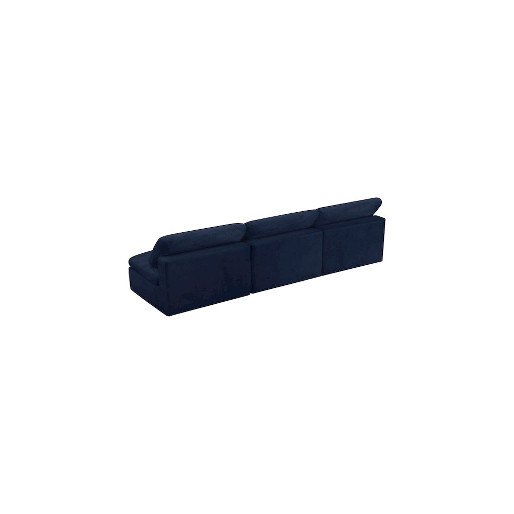Cozy Navy Velvet Comfort Modular Armless Sofa