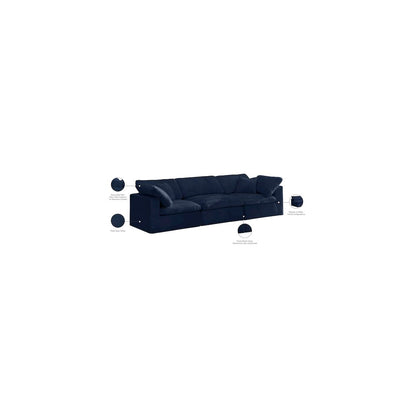 Cozy Navy Velvet Comfort Modular Sofa