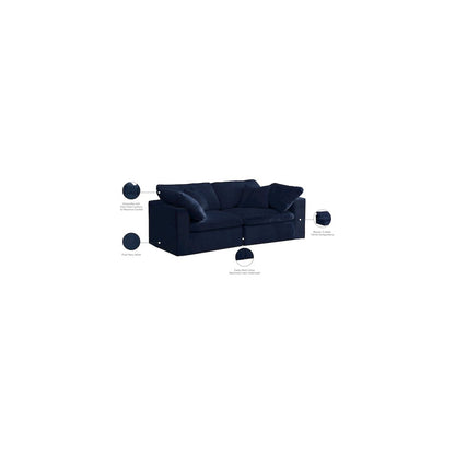 Cozy Navy Velvet Comfort Modular Sofa