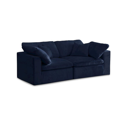 Cozy Navy Velvet Comfort Modular Sofa