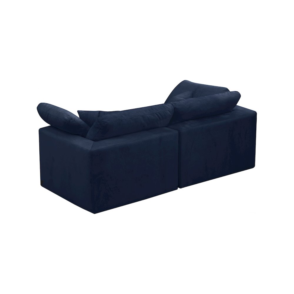 Cozy Navy Velvet Comfort Modular Sofa